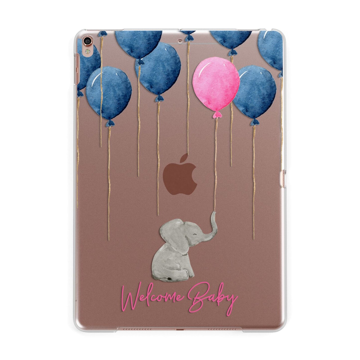 Elephant with Balloons Baby Girl Reveal Apple iPad Rose Gold Case