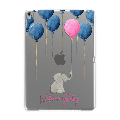 Elephant with Balloons Baby Girl Reveal Apple iPad Silver Case