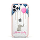 Elephant with Balloons Baby Girl Reveal Apple iPhone 11 Pro in Silver with Pink Impact Case