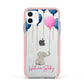 Elephant with Balloons Baby Girl Reveal Apple iPhone 11 in White with Pink Impact Case
