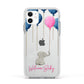 Elephant with Balloons Baby Girl Reveal Apple iPhone 11 in White with White Impact Case