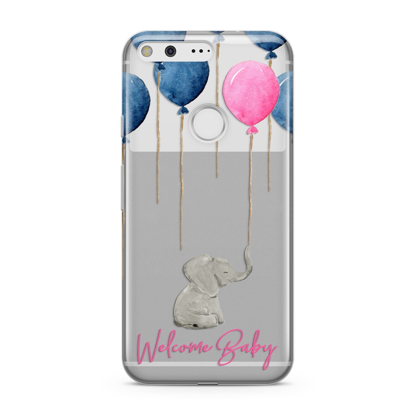 Elephant with Balloons Baby Girl Reveal Google Pixel Case