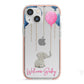 Elephant with Balloons Baby Girl Reveal iPhone 13 Mini TPU Impact Case with Pink Edges
