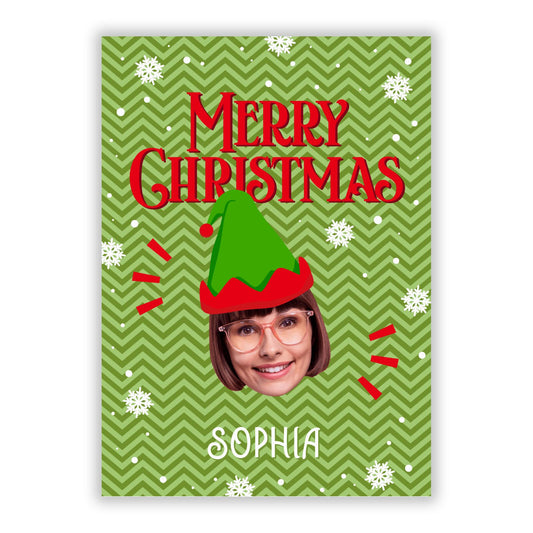 Elf Photo Face A5 Flat Greetings Card