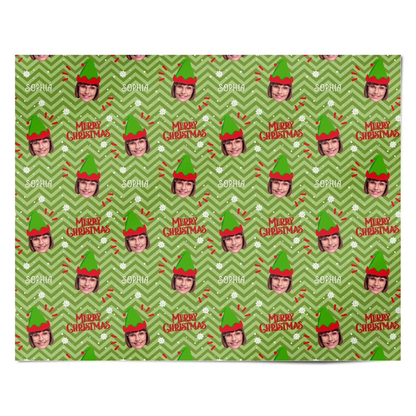 Elf Photo Face Personalised Wrapping Paper Alternative