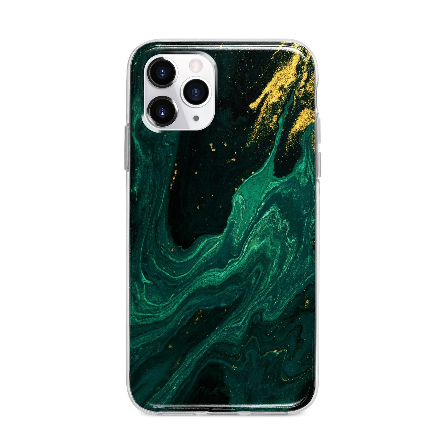 Emerald Green Apple iPhone 11 Pro Max in Silver with Bumper Case