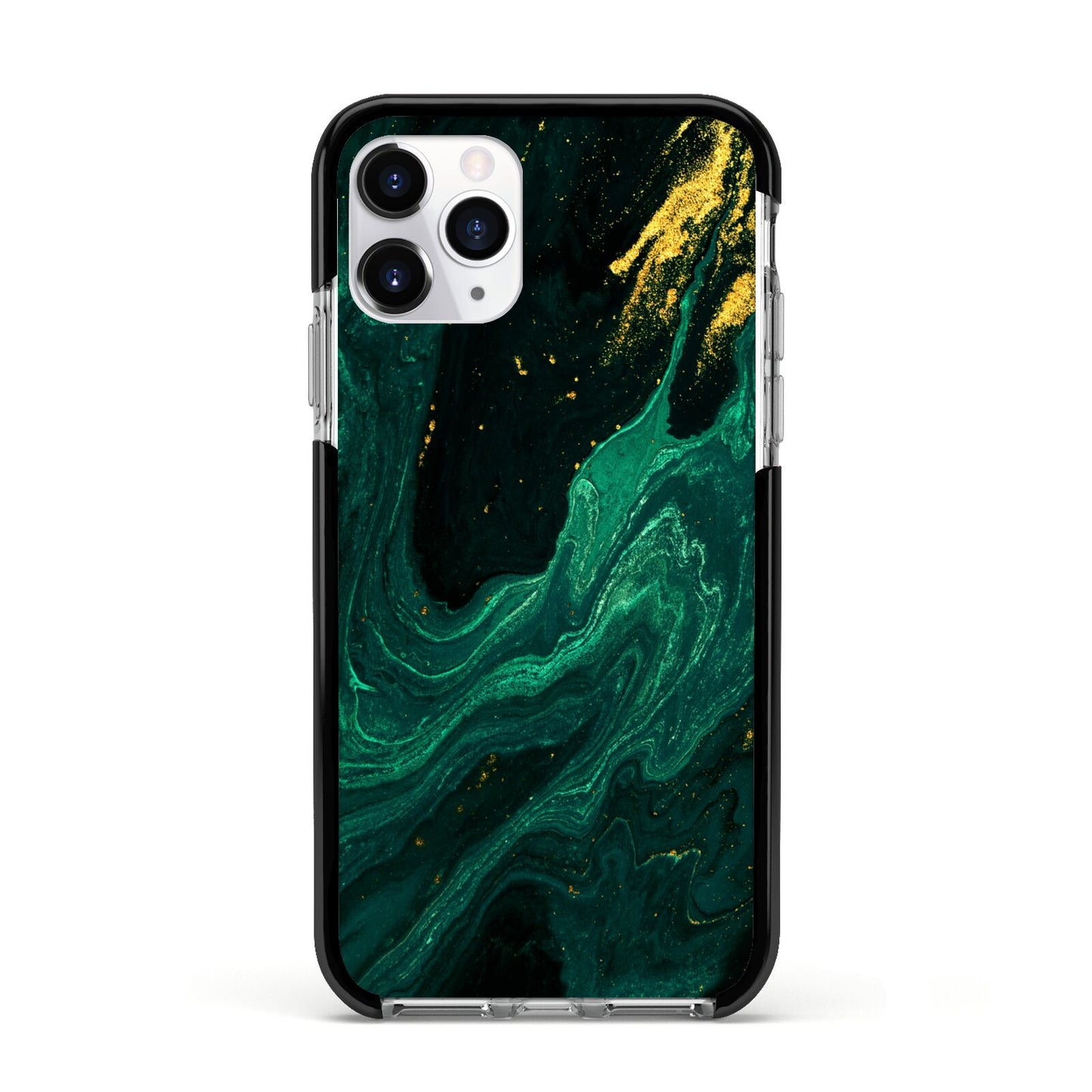 Emerald Green Apple iPhone 11 Pro in Silver with Black Impact Case