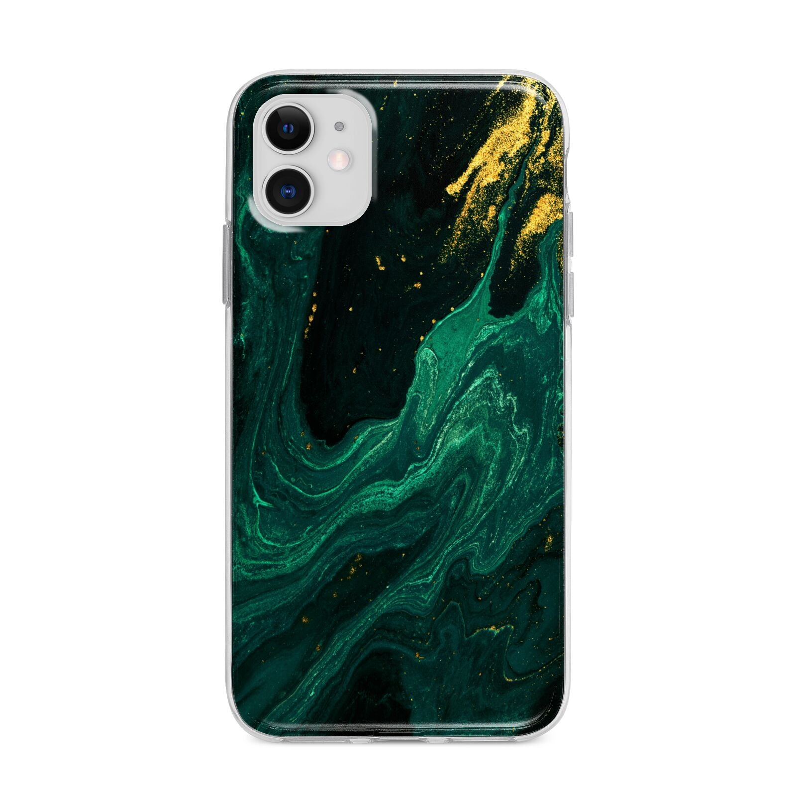 Emerald Green Apple iPhone 11 in White with Bumper Case
