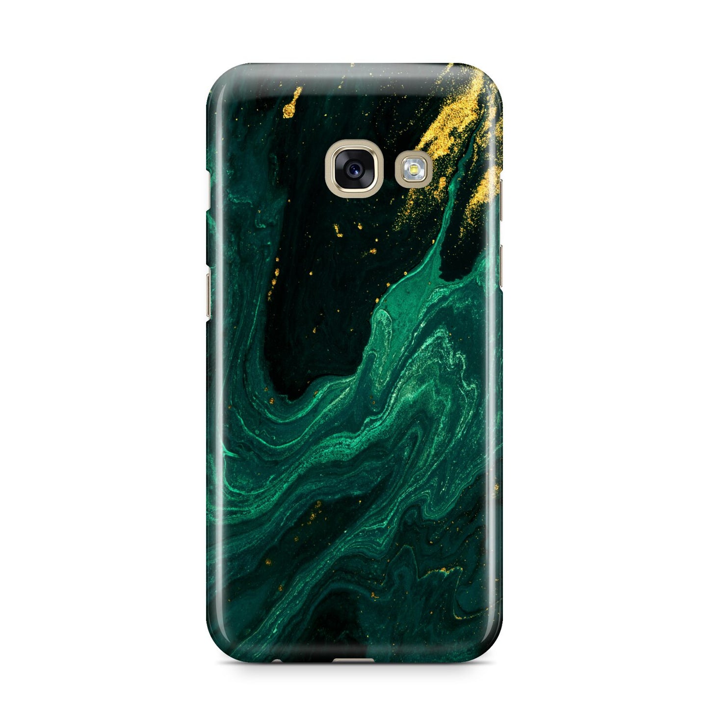 Emerald Green Samsung Galaxy A3 2017 Case on gold phone