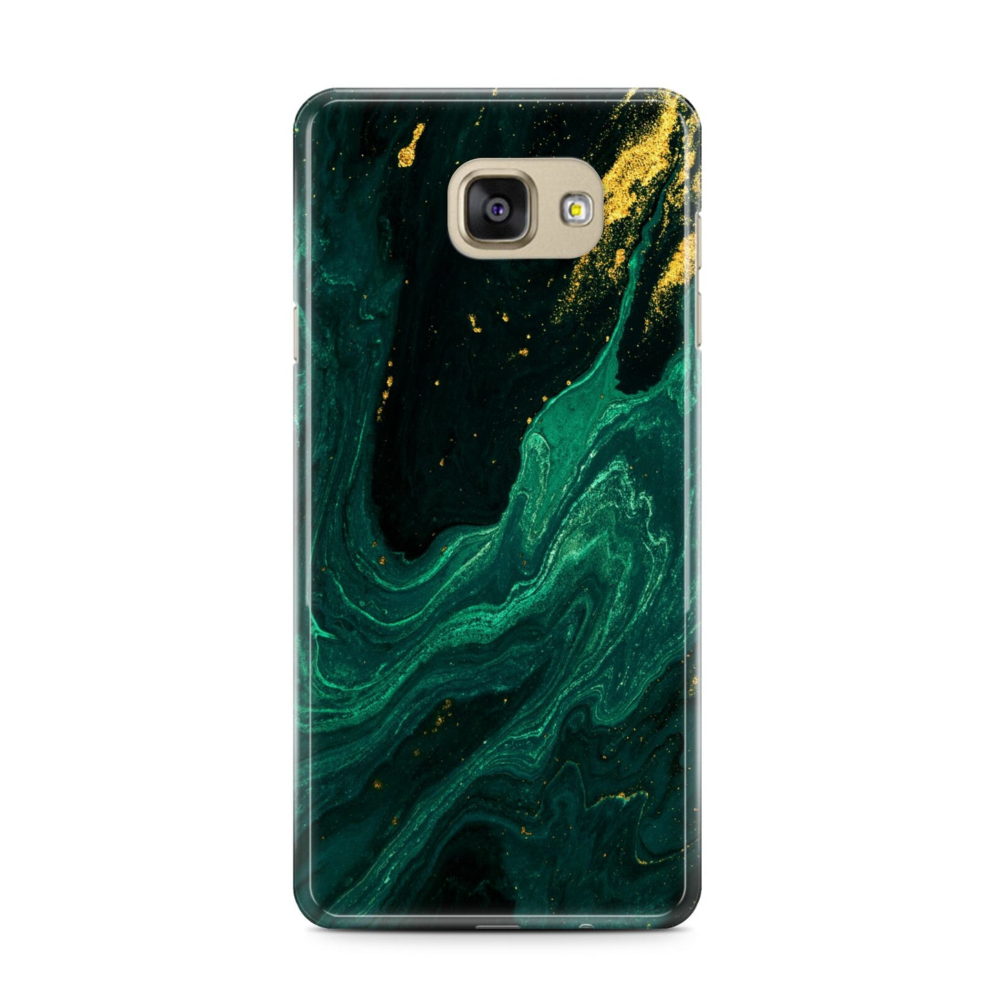 Emerald Green Samsung Galaxy A7 2016 Case on gold phone