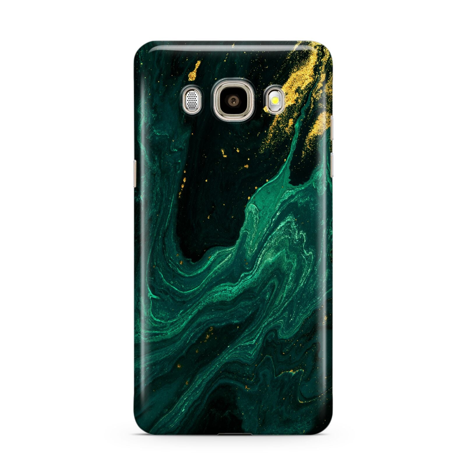 Emerald Green Samsung Galaxy J7 2016 Case on gold phone