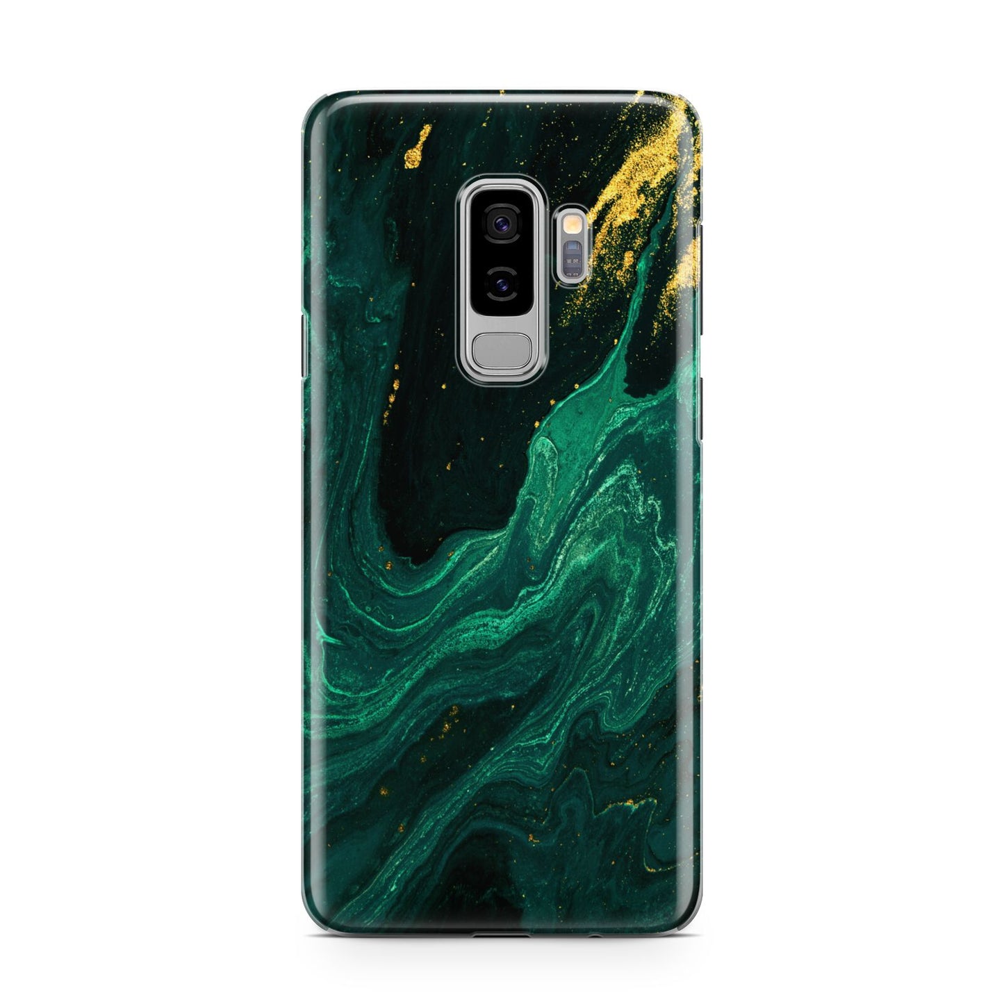 Emerald Green Samsung Galaxy S9 Plus Case on Silver phone