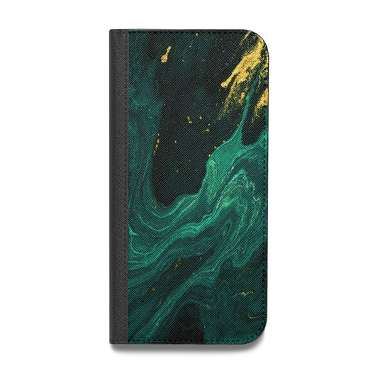 Emerald Green Vegan Leather Flip iPhone Case