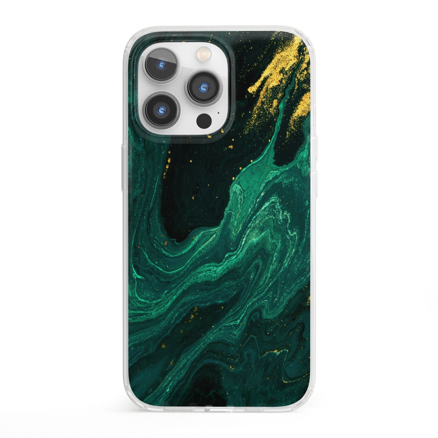 Emerald Green iPhone 13 Pro Clear Bumper Case