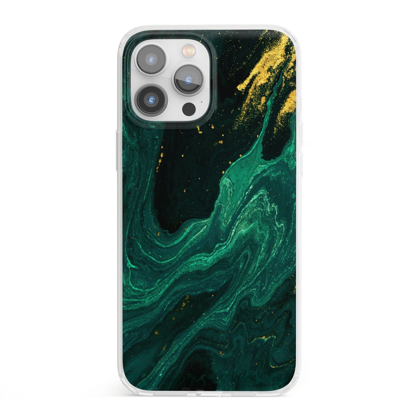 Emerald Green iPhone 13 Pro Max Clear Bumper Case