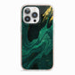 Emerald Green iPhone 13 Pro TPU Impact Case with Pink Edges