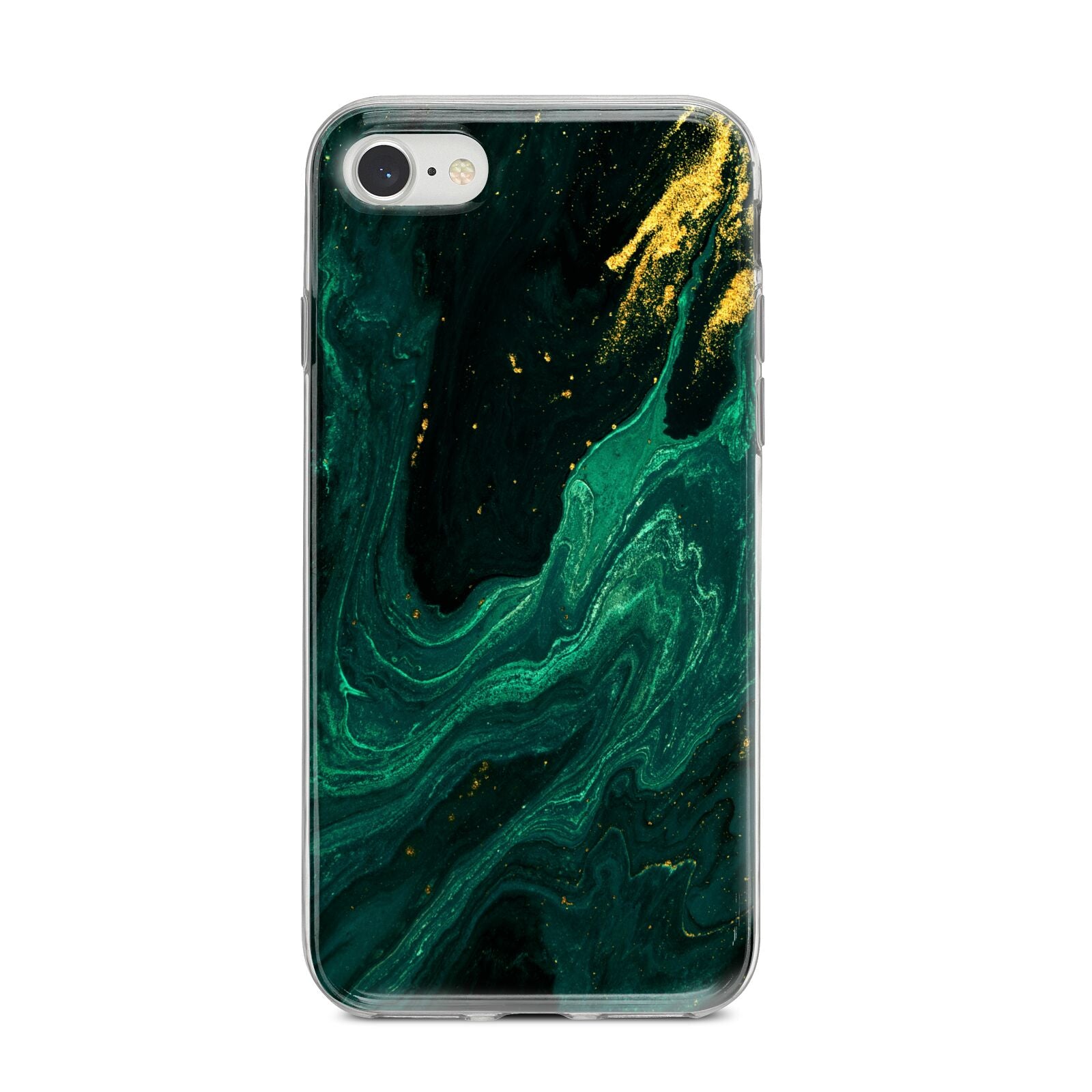 Emerald Green iPhone 8 Bumper Case on Silver iPhone
