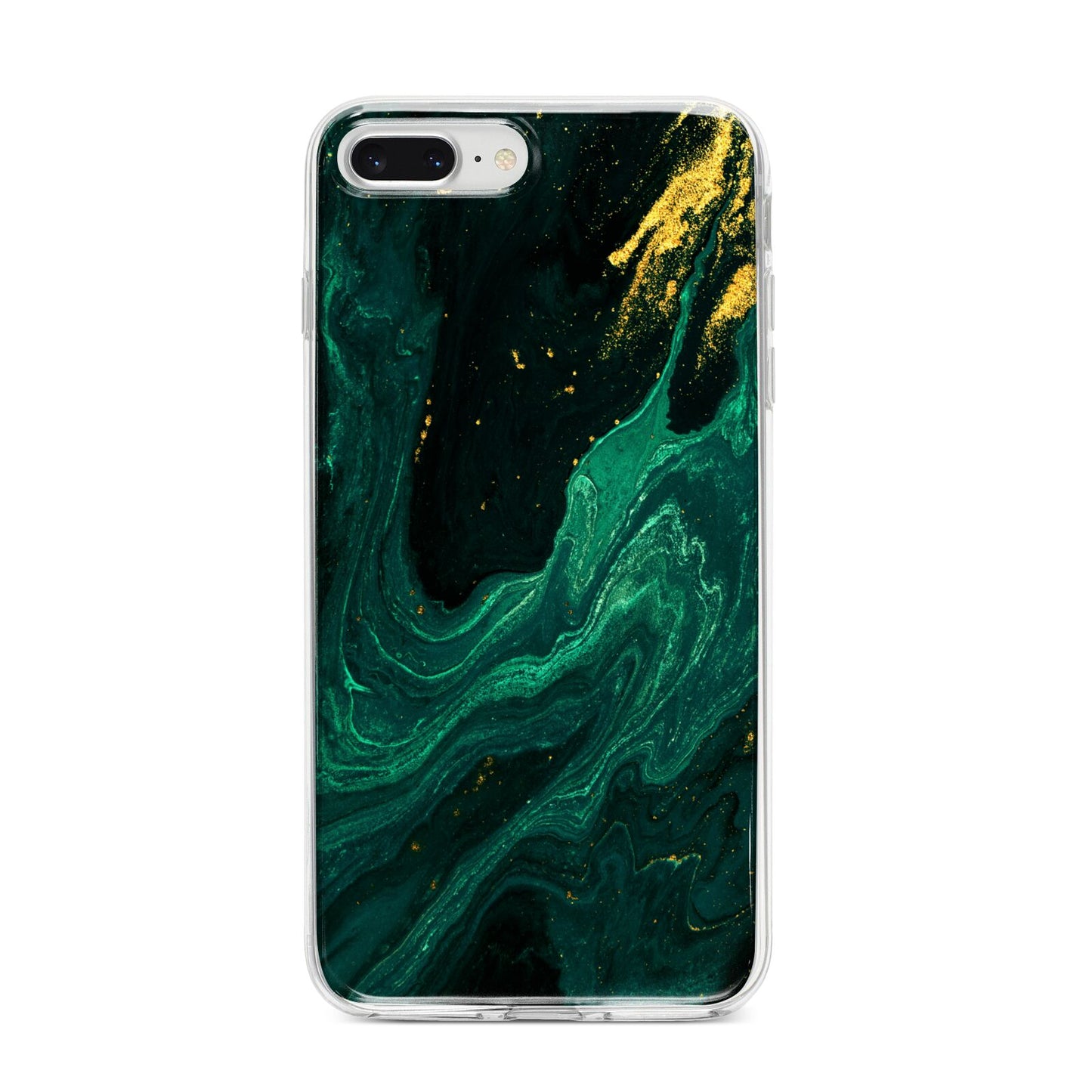Emerald Green iPhone 8 Plus Bumper Case on Silver iPhone