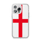 England Flag iPhone 14 Pro Max Glitter Tough Case Silver