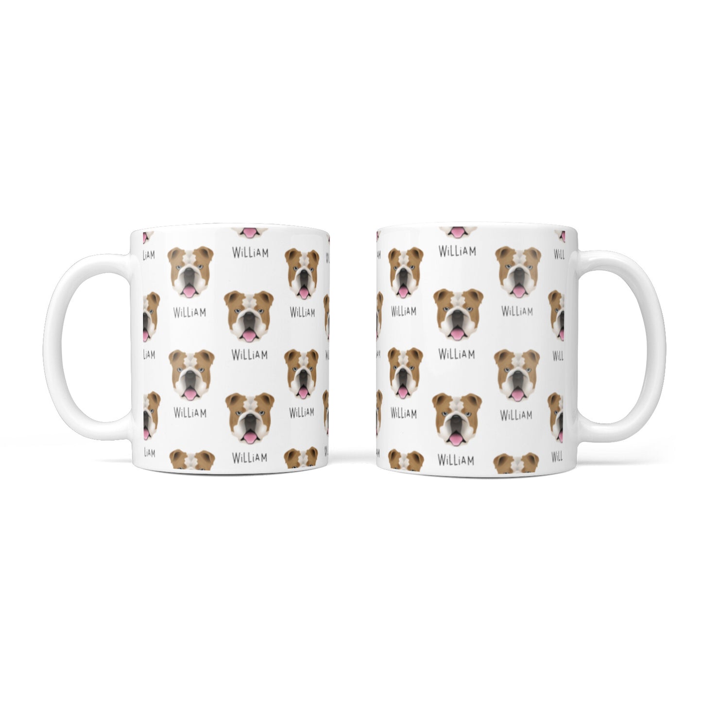 English Bulldog Icon with Name 10oz Mug Alternative Image 3