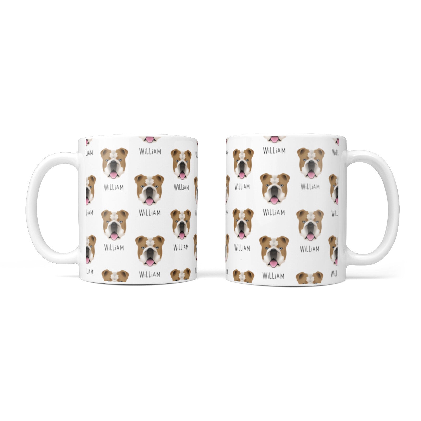 English Bulldog Icon with Name 10oz Mug Alternative Image 3