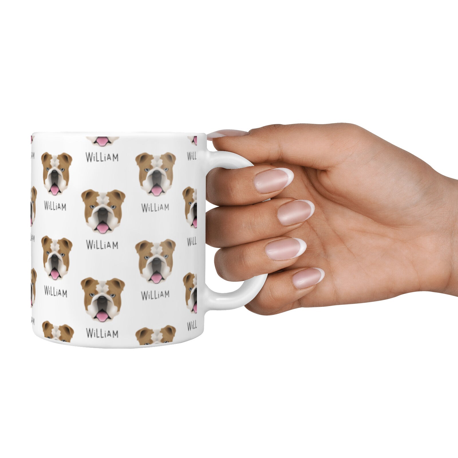 English Bulldog Icon with Name 10oz Mug Alternative Image 4