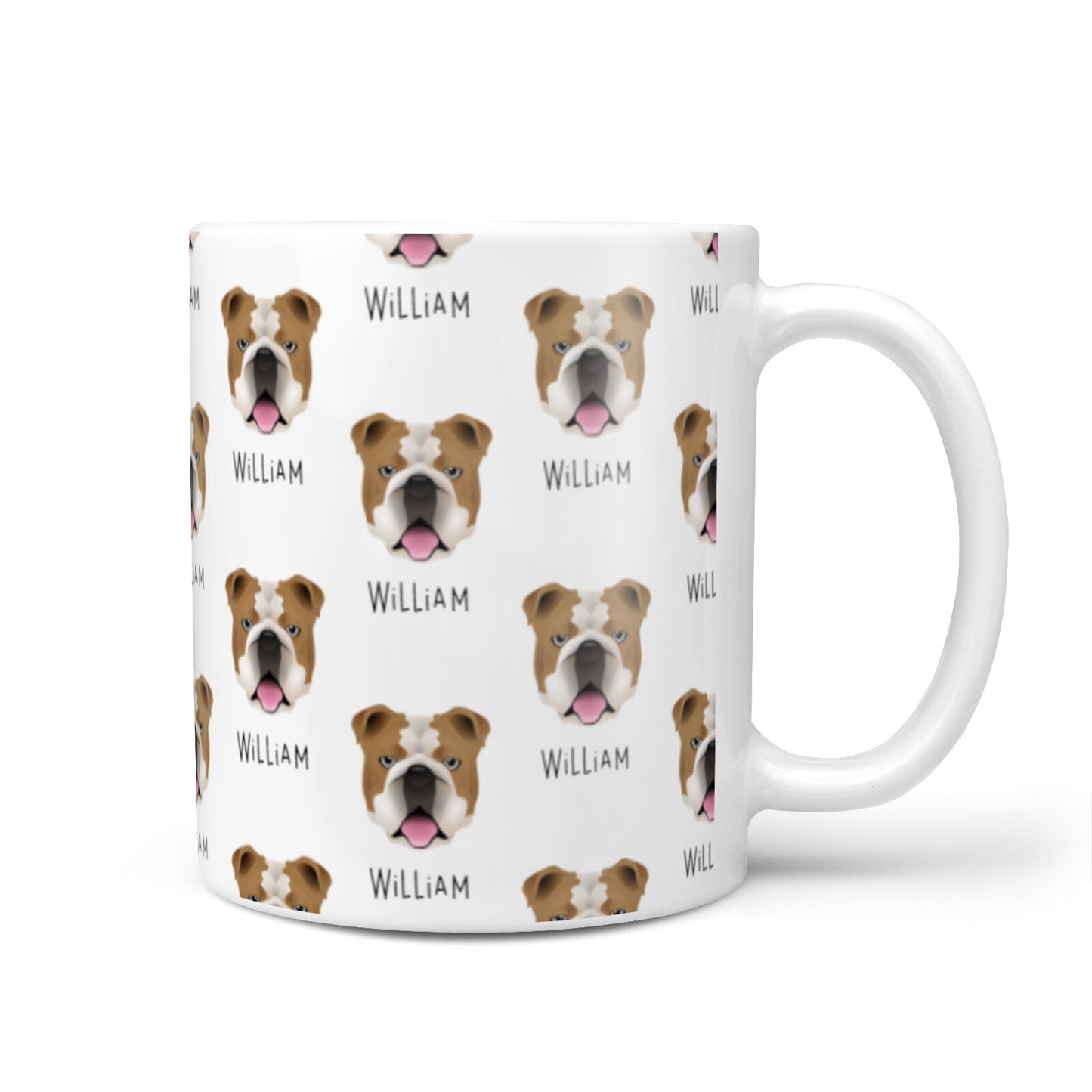 English Bulldog Icon with Name 10oz Mug