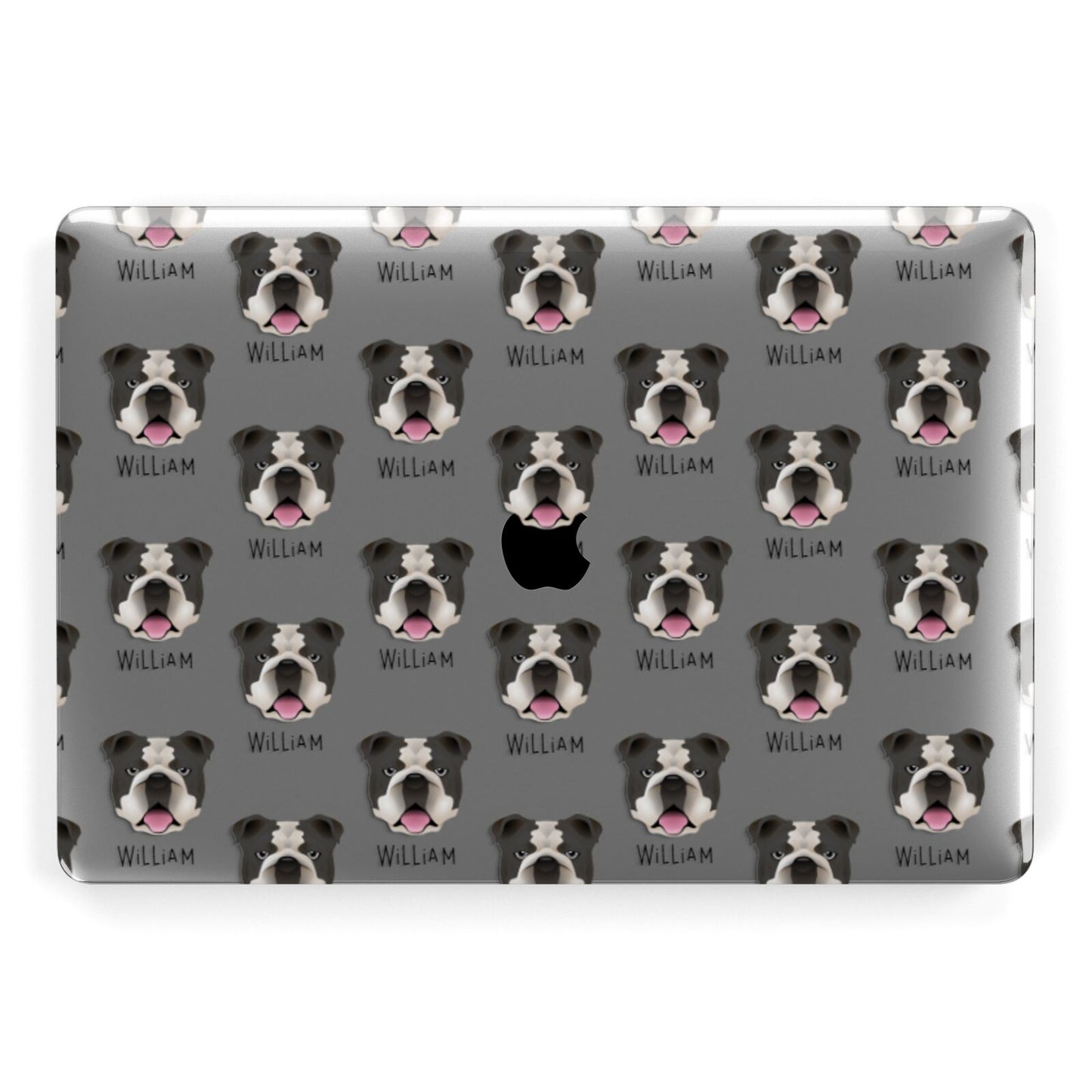 English Bulldog Icon with Name Apple MacBook Case