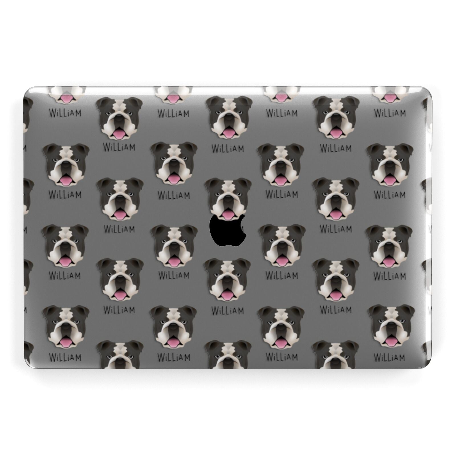 English Bulldog Icon with Name Apple MacBook Case