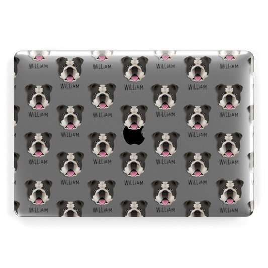 English Bulldog Icon with Name Apple MacBook Case