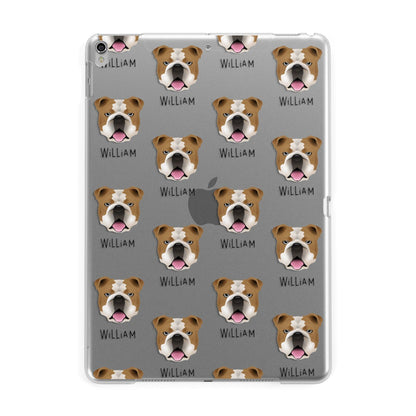 English Bulldog Icon with Name Apple iPad Silver Case