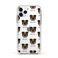 English Bulldog Icon with Name Apple iPhone 11 Pro in Silver with White Impact Case