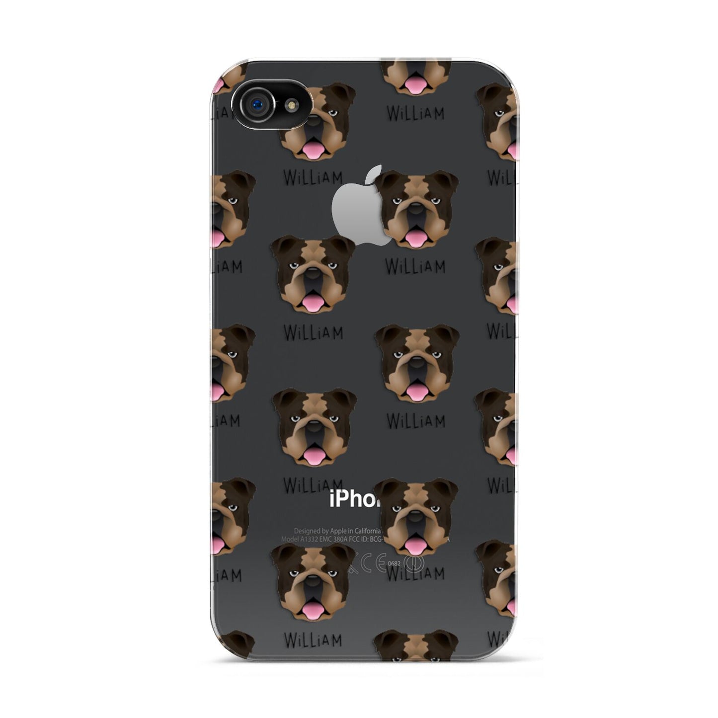 English Bulldog Icon with Name Apple iPhone 4s Case