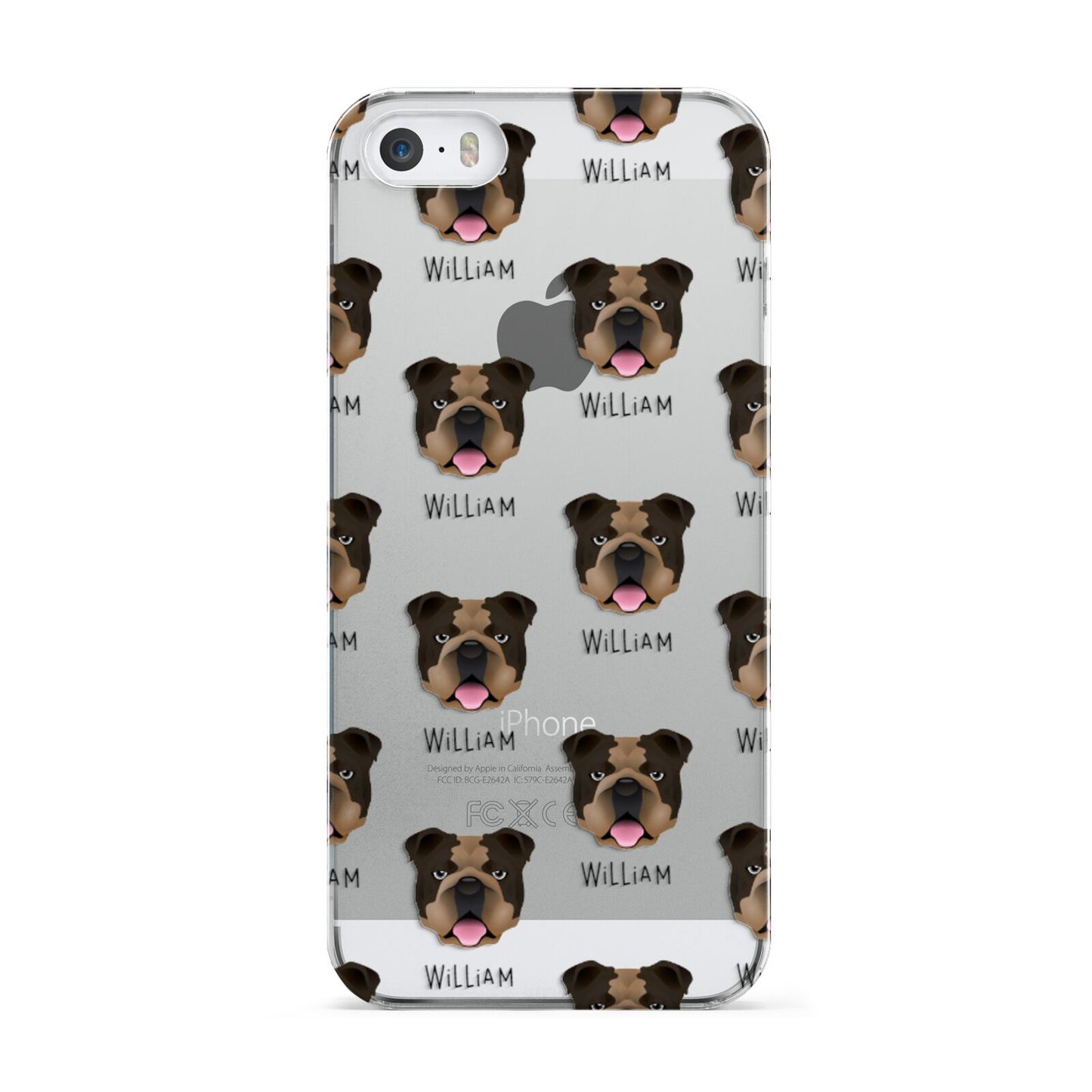 English Bulldog Icon with Name Apple iPhone 5 Case