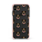 English Bulldog Icon with Name Apple iPhone Xs Max Impact Case Pink Edge on Black Phone