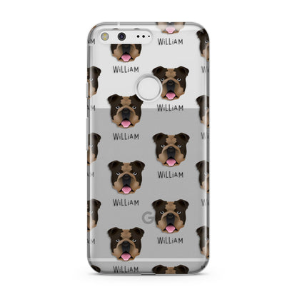 English Bulldog Icon with Name Google Pixel Case