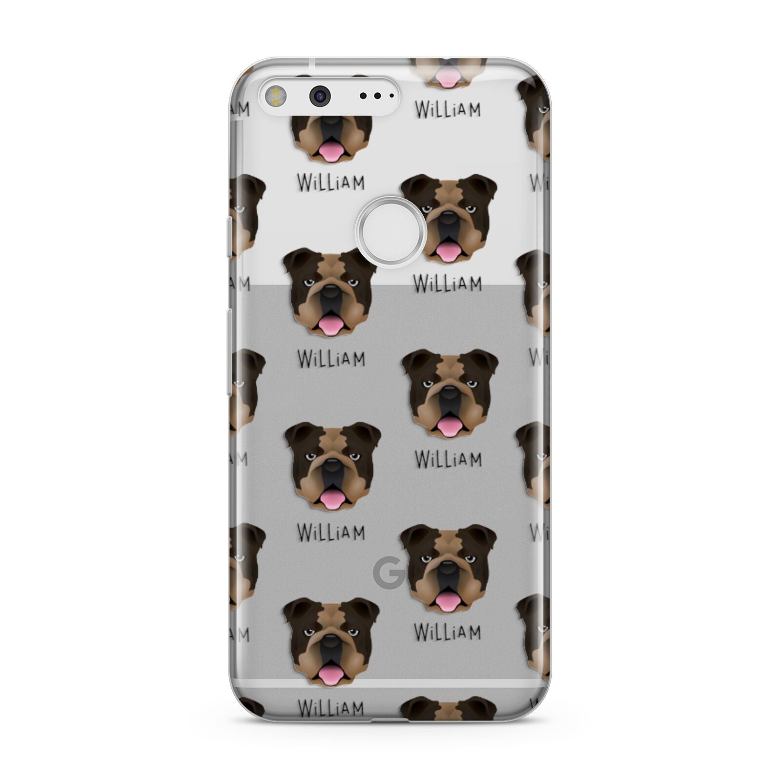 English Bulldog Icon with Name Google Pixel Case