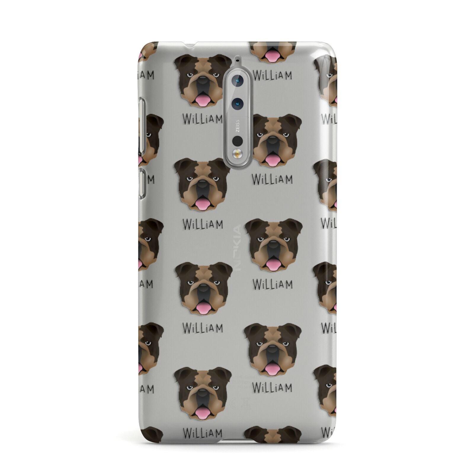 English Bulldog Icon with Name Nokia Case