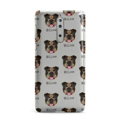 English Bulldog Icon with Name Nokia Case