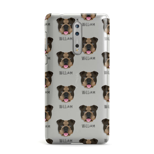 English Bulldog Icon with Name Nokia Case