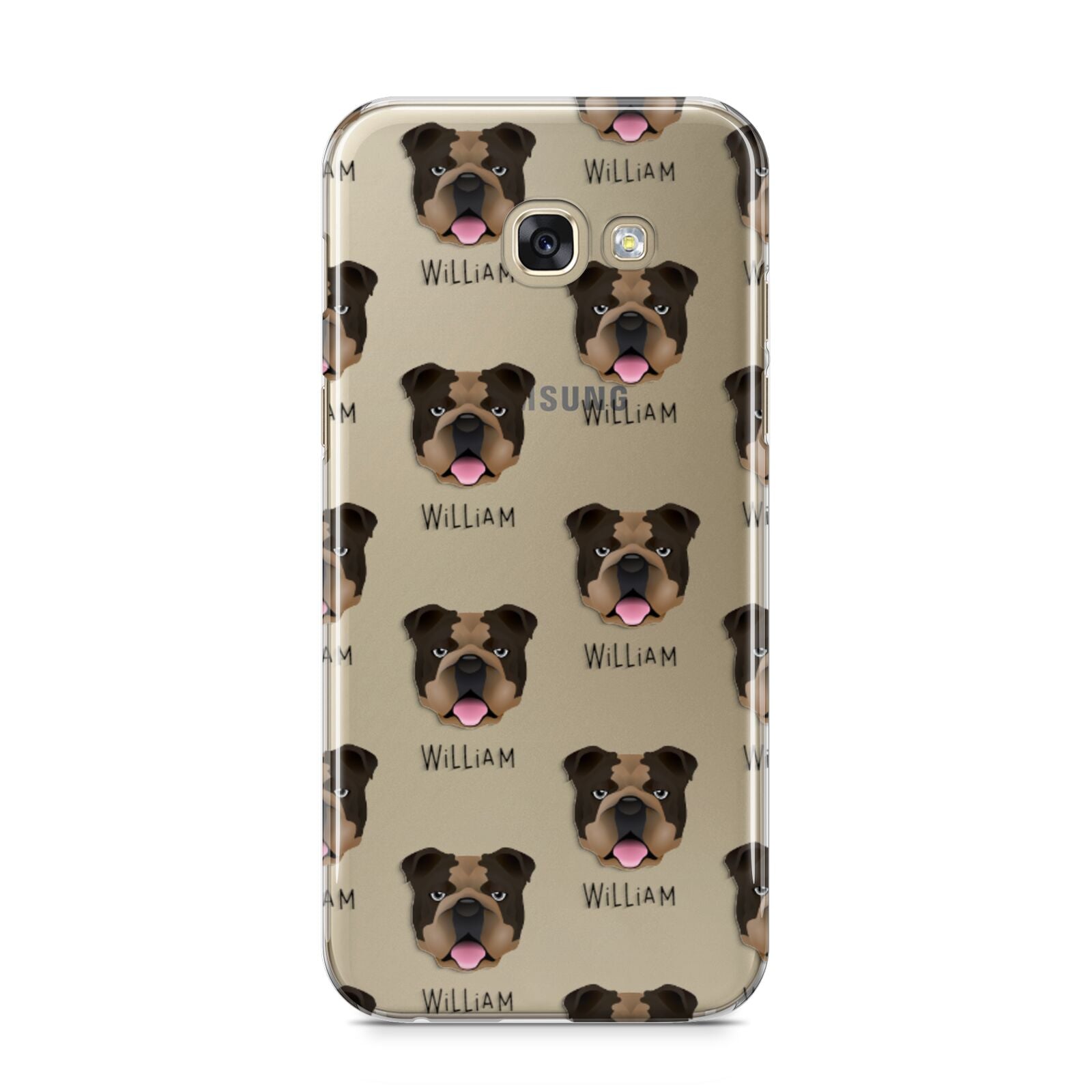 English Bulldog Icon with Name Samsung Galaxy A5 2017 Case on gold phone