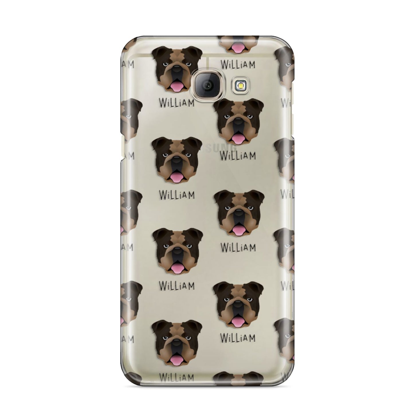 English Bulldog Icon with Name Samsung Galaxy A8 2016 Case