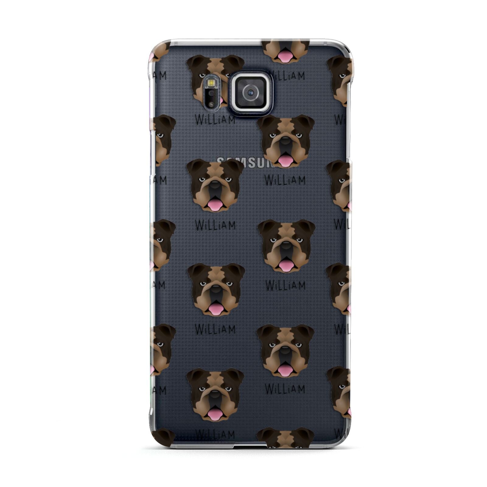 English Bulldog Icon with Name Samsung Galaxy Alpha Case