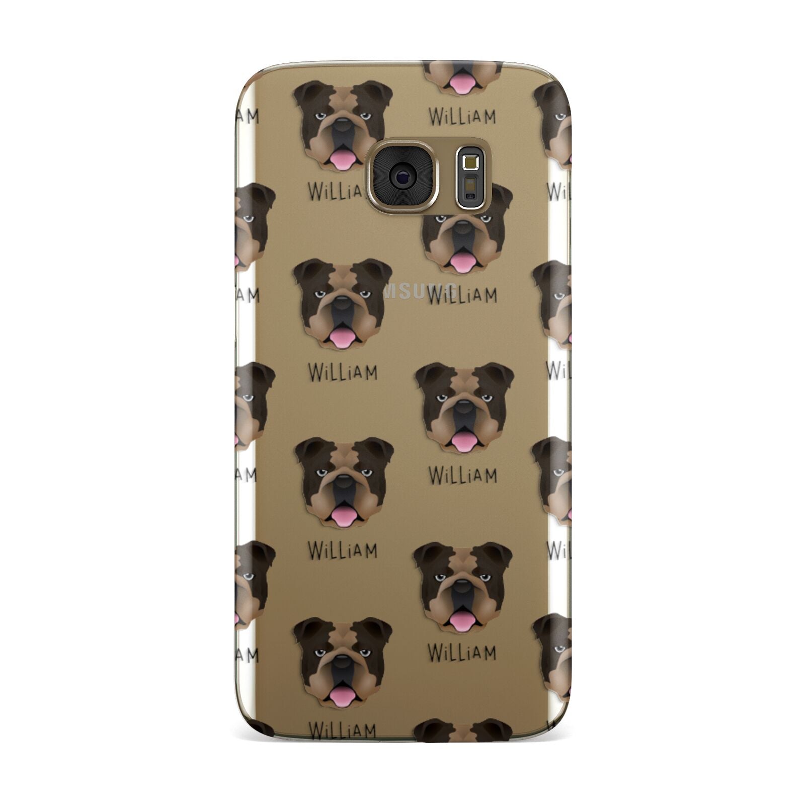 English Bulldog Icon with Name Samsung Galaxy Case