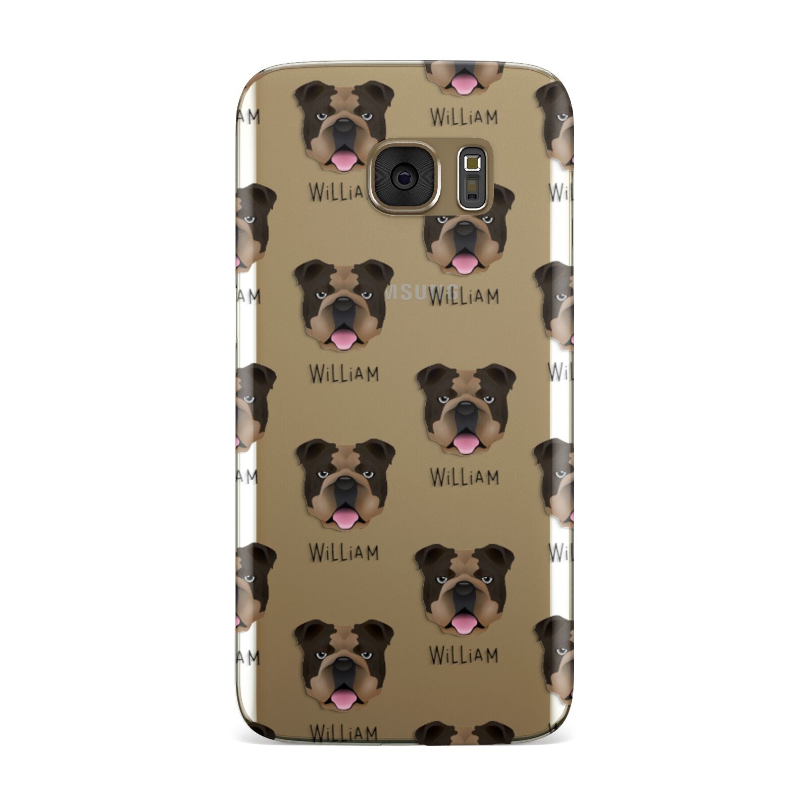 English Bulldog Icon with Name Samsung Galaxy Case