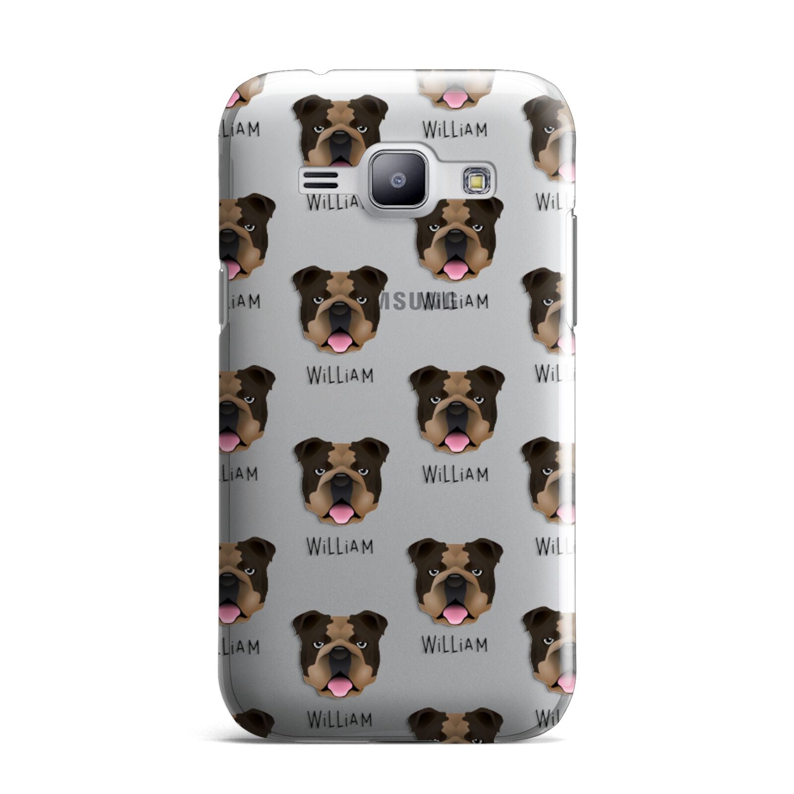 English Bulldog Icon with Name Samsung Galaxy J1 2015 Case