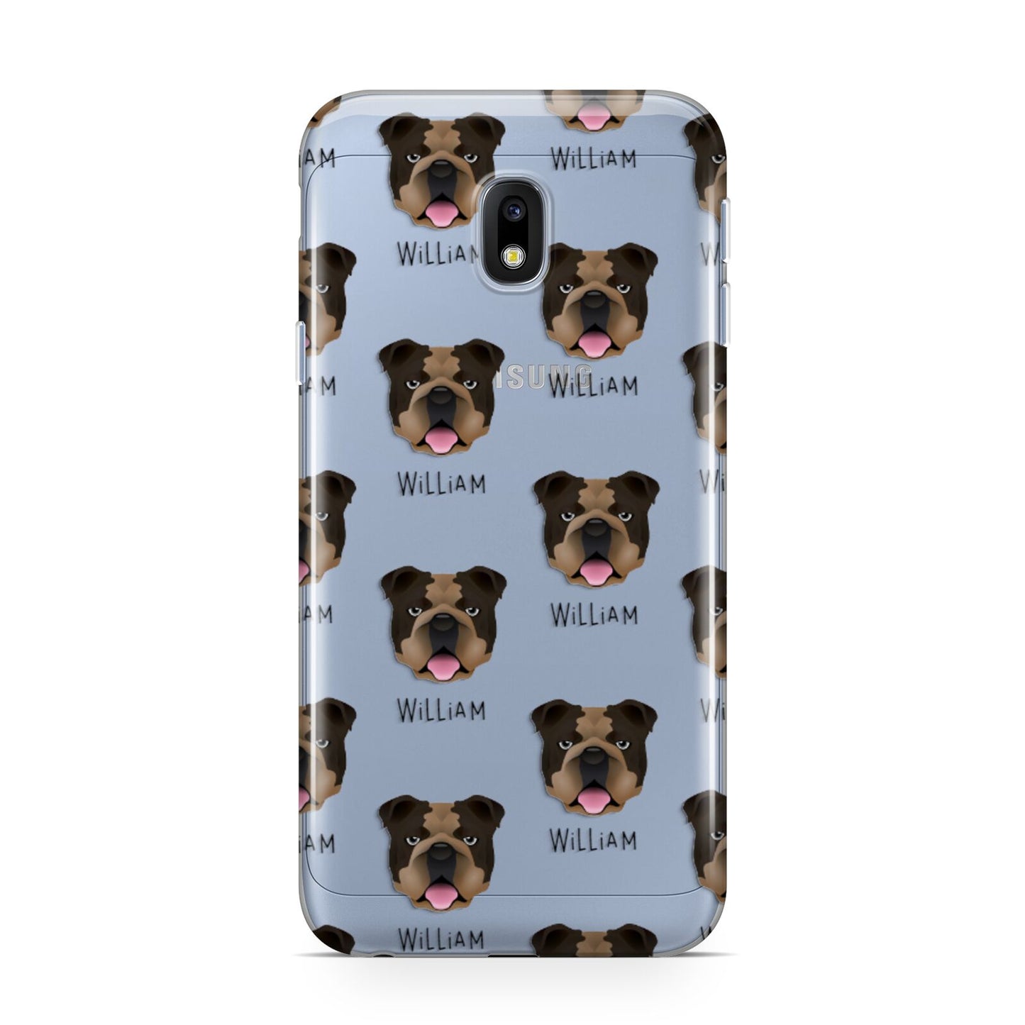 English Bulldog Icon with Name Samsung Galaxy J3 2017 Case