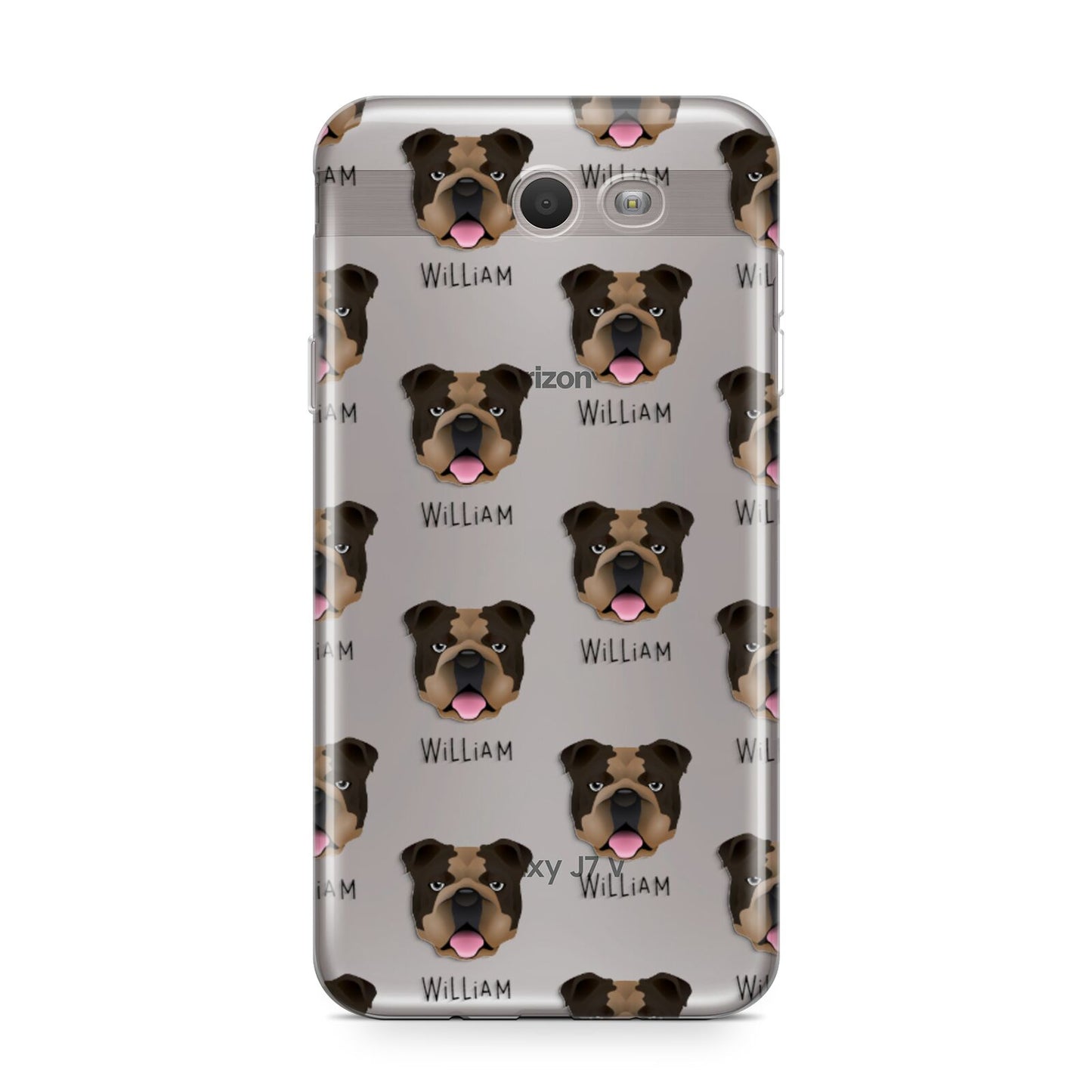 English Bulldog Icon with Name Samsung Galaxy J7 2017 Case