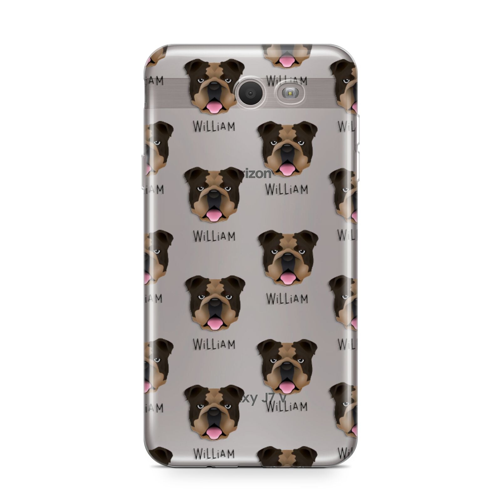 English Bulldog Icon with Name Samsung Galaxy J7 2017 Case