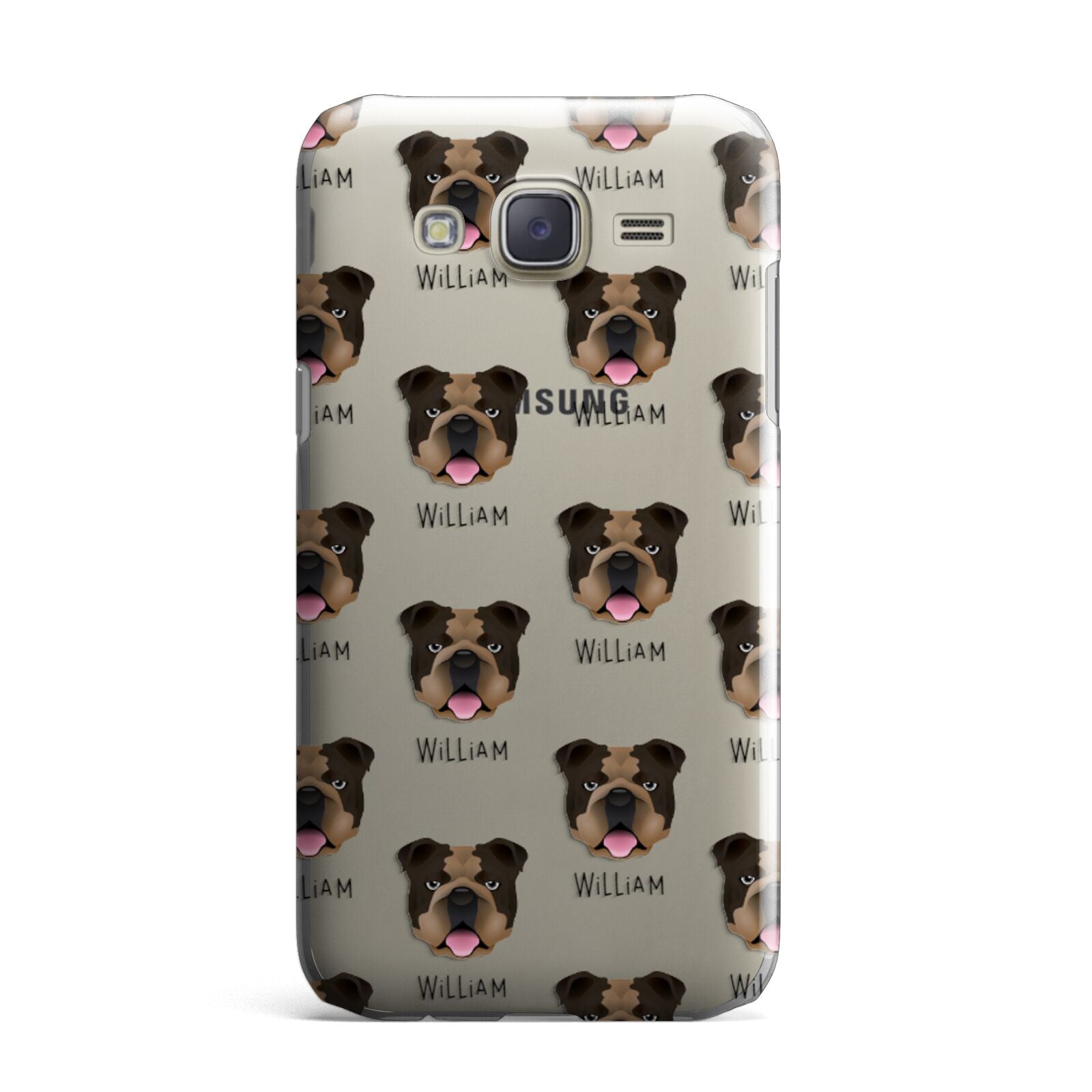 English Bulldog Icon with Name Samsung Galaxy J7 Case